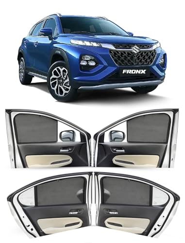 Image of Autofact Car Sunshades for Maruti Fronx, UV Protection, Useful Car Accessories, Custom fit Sun Shades for Side Windows, Set of 4