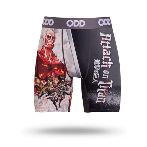 Odd Sox Attack On Titan Mens Boxer Briefs - Large - Anime Cartoon Novelty Underwear - Comfy Stretch Fit - Fun TV Show Graphic Merch Apparel
