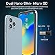 I14pro Max Smartphone, Blauer 6,1-Zoll-Ultra-HD-Bildschirm, 4 GB RAM, 32 GB ROM, Mobiltelefon, Vorne 8 MP, Hinten 16 MP, 6800-mAh-Akku, Gesichtserkennung, 3G-Dual-Sim-Handy für Android 11(EU-Stecker)