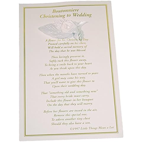 Little Things Mean A Lot Boys Christening to Wedding Boutonniere Cover