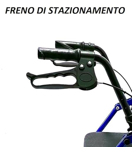 Fenixshop24 – Deambulatore Pieghevole In Acciaio - Con Cestino - Sedile Imbottito E 4 Ruote - Leggero - 4