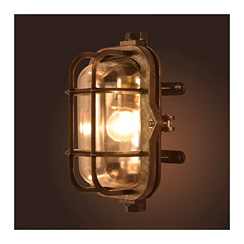 Exterior Apliques de pared,Nautic Barco Rejilla Lámpara de Pared Aire Libre Impermeable IP65 Apliques Marino industrial Náutico Aplique de seguridad para Escaleras Pasillo Balcón Fuera de Pared,A