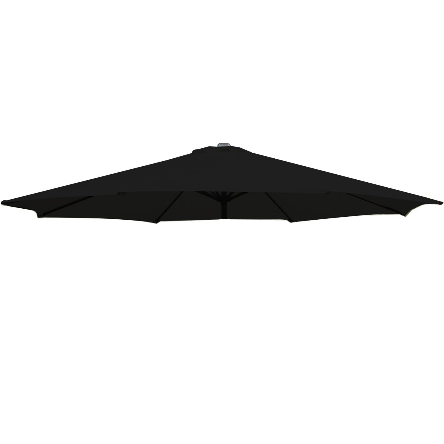 NEZIH 6/8 Arms Replacement Fabric Garden Parasol Canopy Cover 2/2.7/3M,Parasol Fabric Cloth,Waterproof/Black/3M-(6 Ribs)