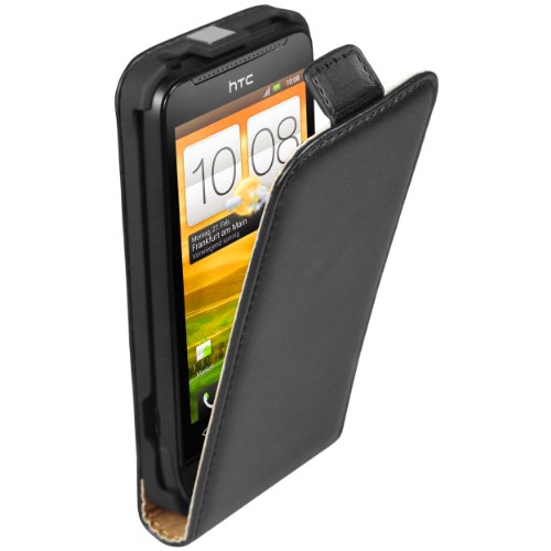 Mumbi Etui à rabat en Cuir pour HTC One V Noir