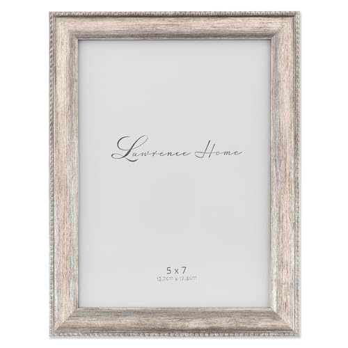 Image of Lawrence Frames Classic Bead Picture Frame, 5x7, Silver