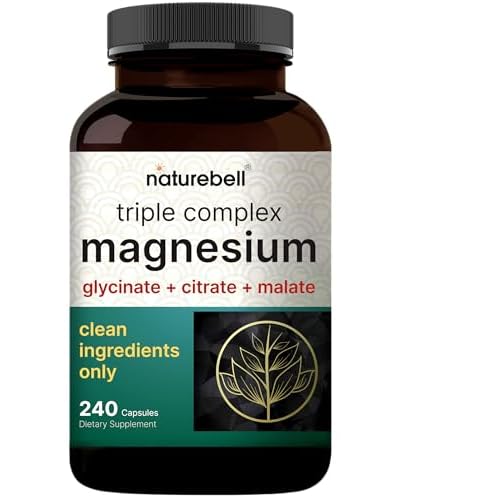Magnesium Complex 1,000mg, 240 Capsules | Triple Magnesium Complex with Glycinate, Citrate, & Malate | Chelated & Purified for Better Absorption | Filler Free, Non-GMO 240 Count (Pack of 1)
