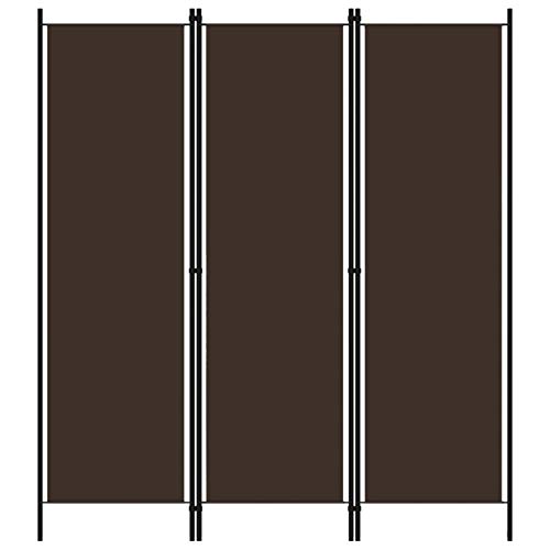 Iiaky Biombo Divisor de 3 Paneles marrón 150x180 cm Separador De Escritorio