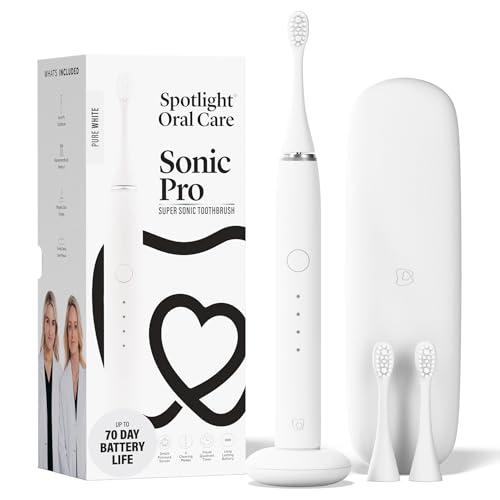 Pure White Sonic Pro Electric Toothbrush - Made by Dentists - Daily Oral Hygiene - Advanced Sonic Technology - Customizable Modes, Long-Lasting Battery up to 70 Days