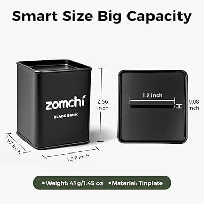 ZOMCHI Razor Blade Bank for Safety Razor Blade Storagement, Used Double Edge Safety Razor Blade Disposal Case (Black)