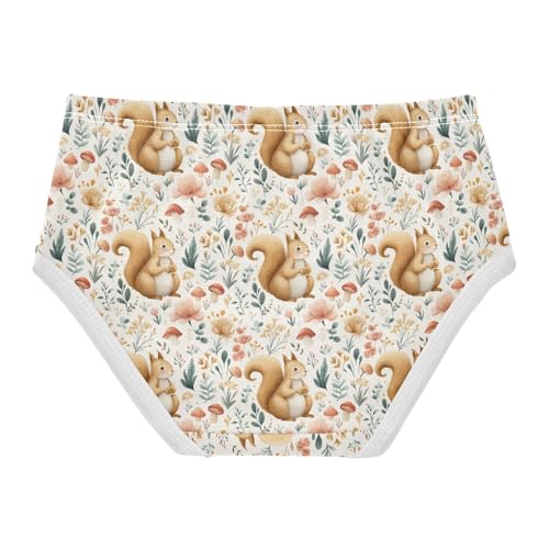 Girls Underwear Soft Cotton Squirrel Kids Panties in Sizes 2/3t, 4t, 5t, 6 and 82