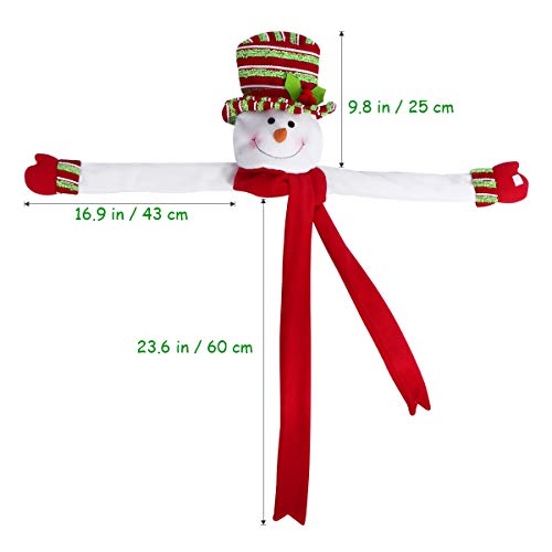 Christmas Tree Topper Snowman Head Hugger With Colorful Hat Shawl And Poseable Arms For Xmas/Holiday/Winter Wonderland Party Home Decoration Ornament #TOP4