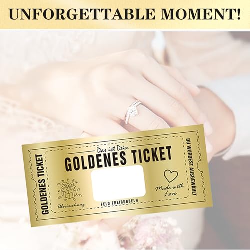 Katyjun 6 Set Goldenes Ticket Gutschein Rubbel, Personalisierbarer Rubbellos