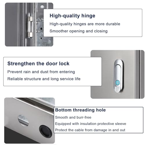 Stainless Steel Outdoor Electrical Enclosure Box, Waterproof High-Foot Junction Box, Secure Metal Lock Box for Electric Vehicle Charging, Durable Weatherproof Protection