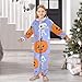 GuoChe Halloween Pumpkins and Skeleton Fleece Zipper Hooded Toddler 1 piecing Bathrobe Home Clothing 5-14T