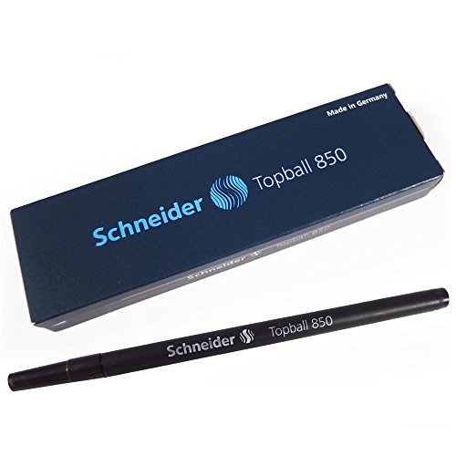 Schneider Topball 850 lot 10 recharges stylos roller encre noire pointe fine 0.5 mm
