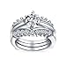 Produktbild 1CT Brilliant Cut Runde Solitär AAA CZ Band Inset Guard Enhancers Verlobungsring Set .925 Sterling Silber