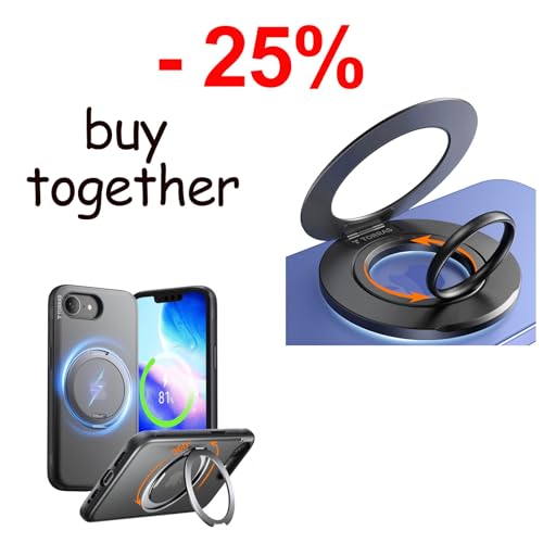 Magnetic Case & Magnetic Phone Grip Ring Holder Kickstand