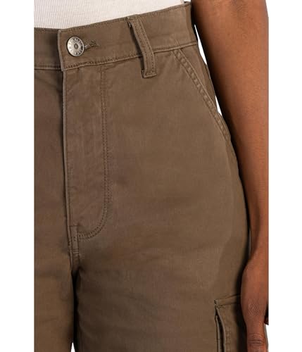 KUT from the Kloth Women's Miller High-Rise Straight Wide Leg Cargo Pockets in Oregano4