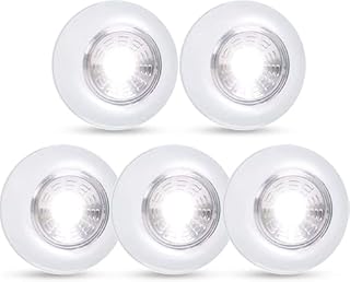 Dream Master 5 Pack LED Battery-Powered Wireless Night Light Stick Tap Touch Lamp Stick-on Push Light for Closets, Cabinets, Counters, or Utility Rooms,Cordless Touch Light,Batteries Not Included