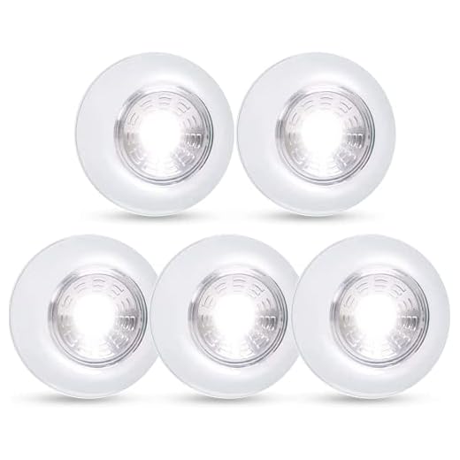 Dream Master 5 Pack LED Battery-powered Wireless Night Light Stick Tap Touch Lamp Stick-on Push Light for Closets, Cabinets, Counters, or Utility Rooms,Cordless Touch Light,Batteris Not Included