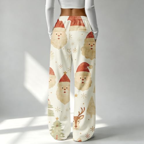 Christmas Pajama Pants Women Flannel Plaid Graphic Trendy Wide Leg Pants - image 2