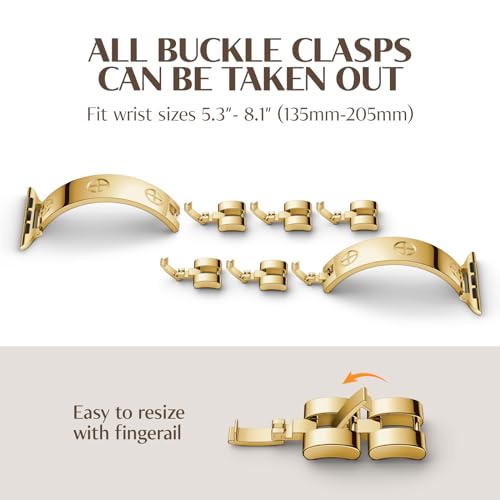 Image of Missair Compatible with Apple Watch Band 38mm 40mm 41mm 42mm 44mm 45mm 46mm 49mm, Stainless Steel Metal Strap Women Dressy Bracelet Wristband for iWatch Series 11 10 9 8 7 6 5 4 3 2 1 SE Ultra