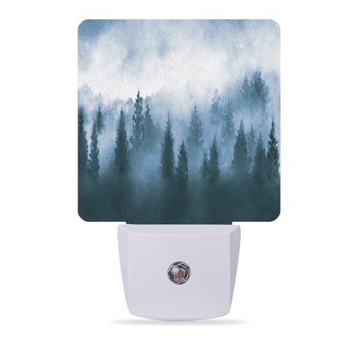Image of Misty Forest Night Light,Nature Landscape Night Lights Plug into Wall for Boys Girls, Led Lamp for Stairway /Hallway /Bedroom 0.5W Nightlight Sleep Friendly