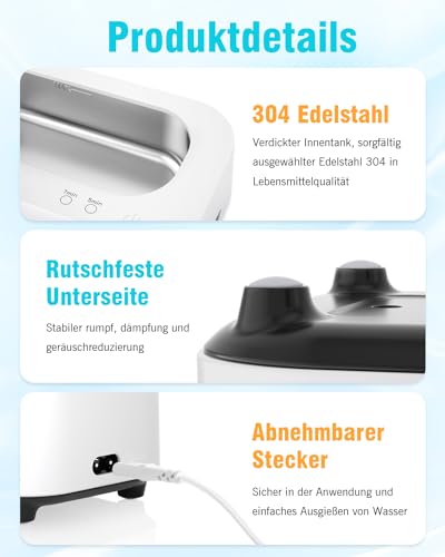 Gisaae Ultraschallreinigungsgerät 48000Hz Brillenreinigungsgerät Mit 2 Modi Tragbar...