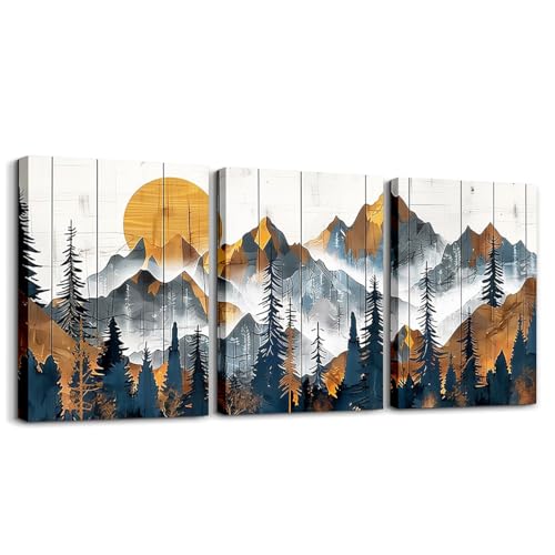 Décoration murale moderne style montagne et forêt pour chambre à coucher