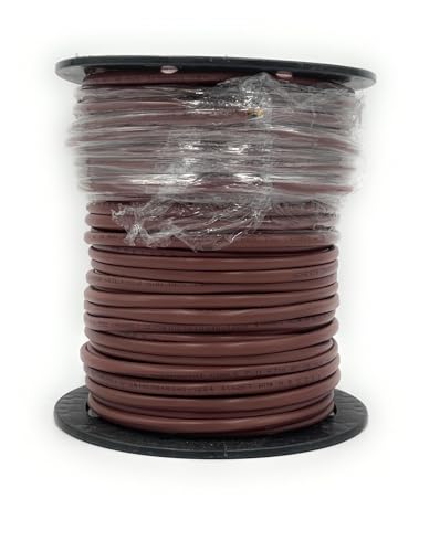 18/8 Thermostat Wire, CL2 Rated, 8 Conductor Solid Copper Cable, Brown, 250 Ft Roll for HVAC Control Systems (Brown, 18/8 250 Ft)