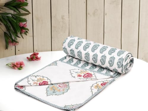Image of COZY FURNISH 150TC 100% Cotton King Size Duvet Cover for Double Bed - Super Soft Quilt /Razai /Dohar Cover with Zipper Closure, 89x94 Inches, Breathable & Durable Bedding Set