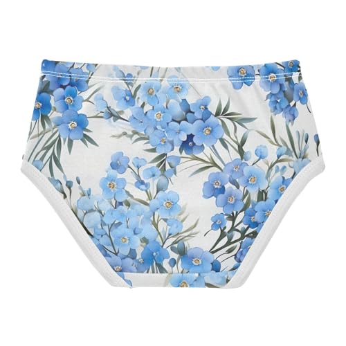 Elegant Flower Blue Toddler Girls Underwear, Girls Underwear Cotton, 2T–8 Years2