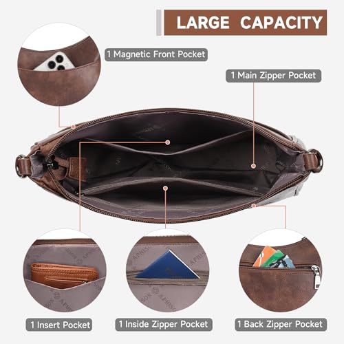 APHISON Trendy Leather Crossbody Purse with Adjustable Strap, Women's Shoulder Handbag3