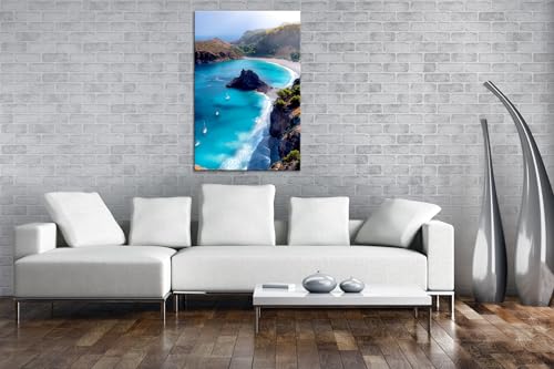 Eau bleu azur lagon caché deyoli impression 90x60 cm