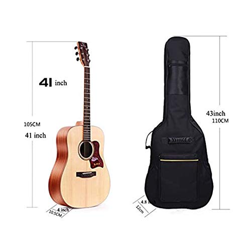 Faswin 41 Inches Guitar Bag Dual Adjustable Shoulder Strap Acoustic Guitar Gig Bag, Guitar Case Waterproof Oxford Cloth 0.3 Inch Thicken Sponge Pad, Black - Image 4