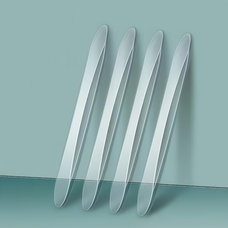 4Pcs Silicone Car Door Edge Guards, Self Adhesive Crash Scratch Strips Accessories Protector Universal Car Door Protector Trim Molding for Sedans SUVs Bumper Rearview Mirror (Transparent (Set of 4))