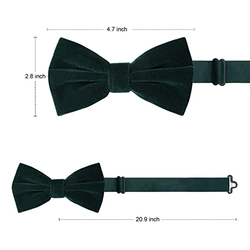 Pacgoth Velvet Bow Ties For Men Pre-Tie Men’s Bow Ties Vintage Tuxedo Bow Ties For Wedding Party Gift For Him (Dark Green) #TOP5