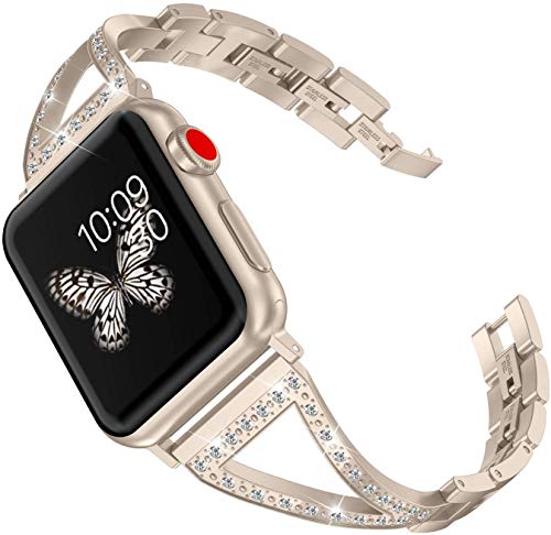Lowest Price Wearlizer Compatible with Apple Watch Band 42mm 44mm Womens for iWatch SE Stainless Steel Strap Jewelry V-Link Wristband Luxury Bling Rhinestone Replacement Metal Bracelet 5 4 3 2 1-Champagne Gold Black Friday Sale 2022 Wearlizer Compatible with Apple Watch Band 42mm 44mm Womens for iWatch SE Stainless Steel Strap Jewelry V-Link Wristband Luxury Bling Rhinestone Replacement Metal Bracelet 5 4 3 2 1-Champagne Gold