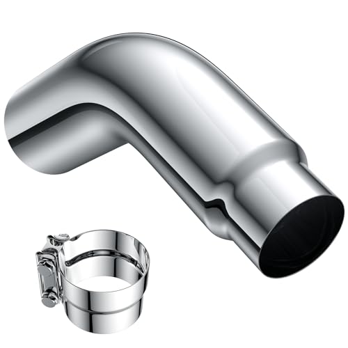 5 to 6 Inch Exhaust Tips Universal 5 to 6 Exhaust Elbow Tip for Pickup Trucks Cars and Diesel Steel Clamp Included