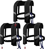 3-Pack Life Jackets for Men Women - 150N Automatic Inflation Swim Vest,Lightweight &Breathable