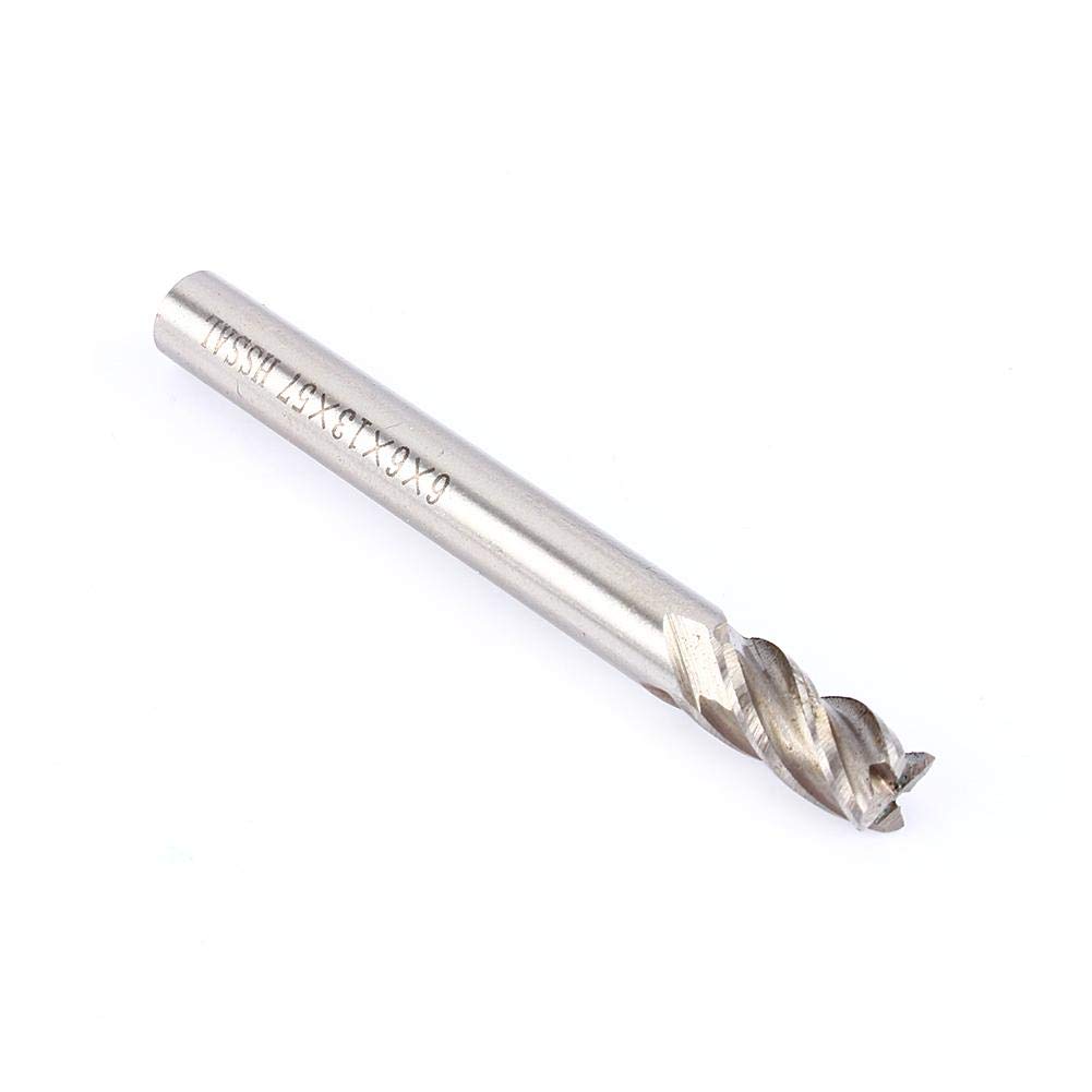 Set di frese 6 mm con 4 scanalature, fresa a codolo cilindrico con punta dritta per ferro acciaio legno, 1 pezzo, 6mm*6mm*13mm*57mm
