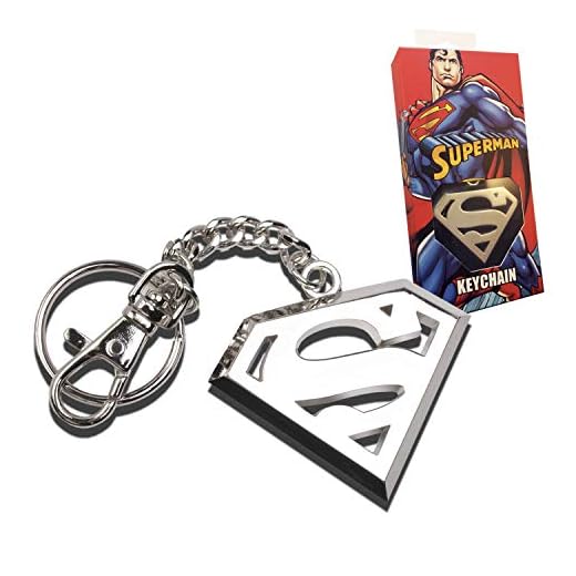 The Noble Collection DC Comics - Llavero con logotipo de Superman en acero inoxidable – Juego de película de Superman Sigil de 5 pulgadas (13 cm)