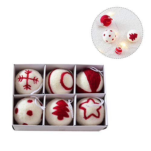 Bolas de Navidad 6 pcs, de Navidad Navidad Decoración colgante Navidad Puerta Ventana. Colgar Adornos con cordón para colgar, B
