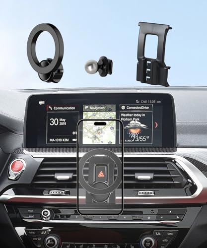MaserWeller Car Phone Holder for BMW X3 2018-2021 BMW X4 2019-2021 Accessories, 360° Rotation Phone Mount Compatible with MagSafe, Cell Phone Holder Does Not Affect Air Vent
