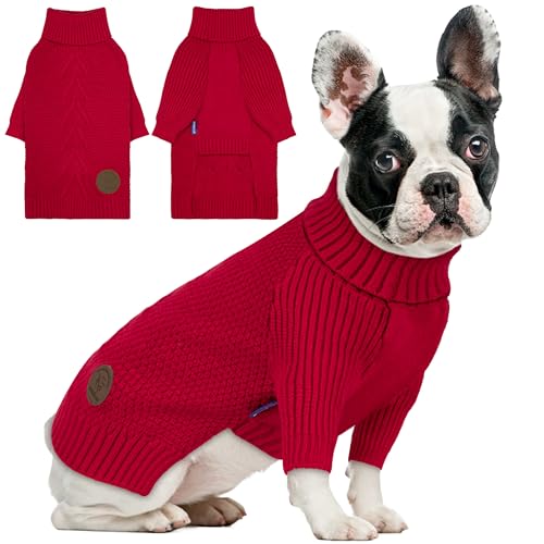cyeollo Dog Sweater Long Sleeve Warm Knit Sweaters for Small Dogs Boy Girl
