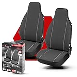 Walser Auto-Sitzbezug Modulo, 2 Vordersitzbezüge, Universal Auto-Schonbezüge für Highbacksitze, Universal PKW-Sitzbezüge, Sitzschoner-Auto schwarz