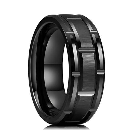 Bague bijoux homme femme noire pour fiançailles et quotidien