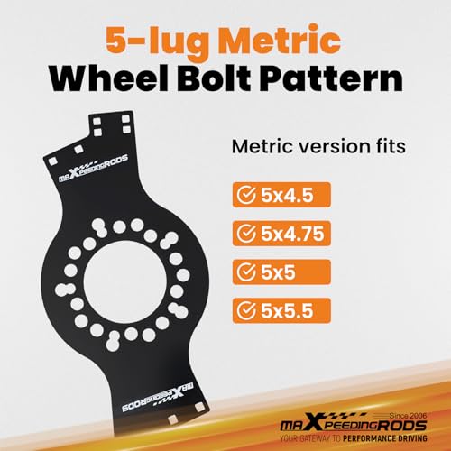 Image of maXpeedingrods Wheel Fitment Simulator Tool 14 inch-22 inch Tire /Rim Fit Size Measuring Mockup Tool 5-Lug Wheel Bolt Pattern (Black)