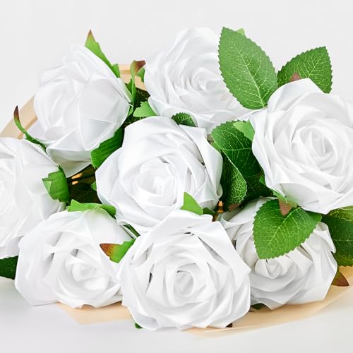 Image of Mauproy 1-1 /2 Inch Wide White Satin Ribbon, 50 Yards Solid Polyester Fabric Ribbon for Roses Making, Gift Wrapping, Flower Bouquets, Wedding Decorations, Handmade Crafts