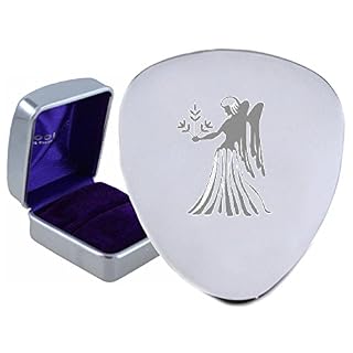 Virgo Signe du zodiaque en acier médiator gravé – Texte en option sur Box - Les Beatles, Paul McCartney, John Lennon, RIngo Starr, George Harrison